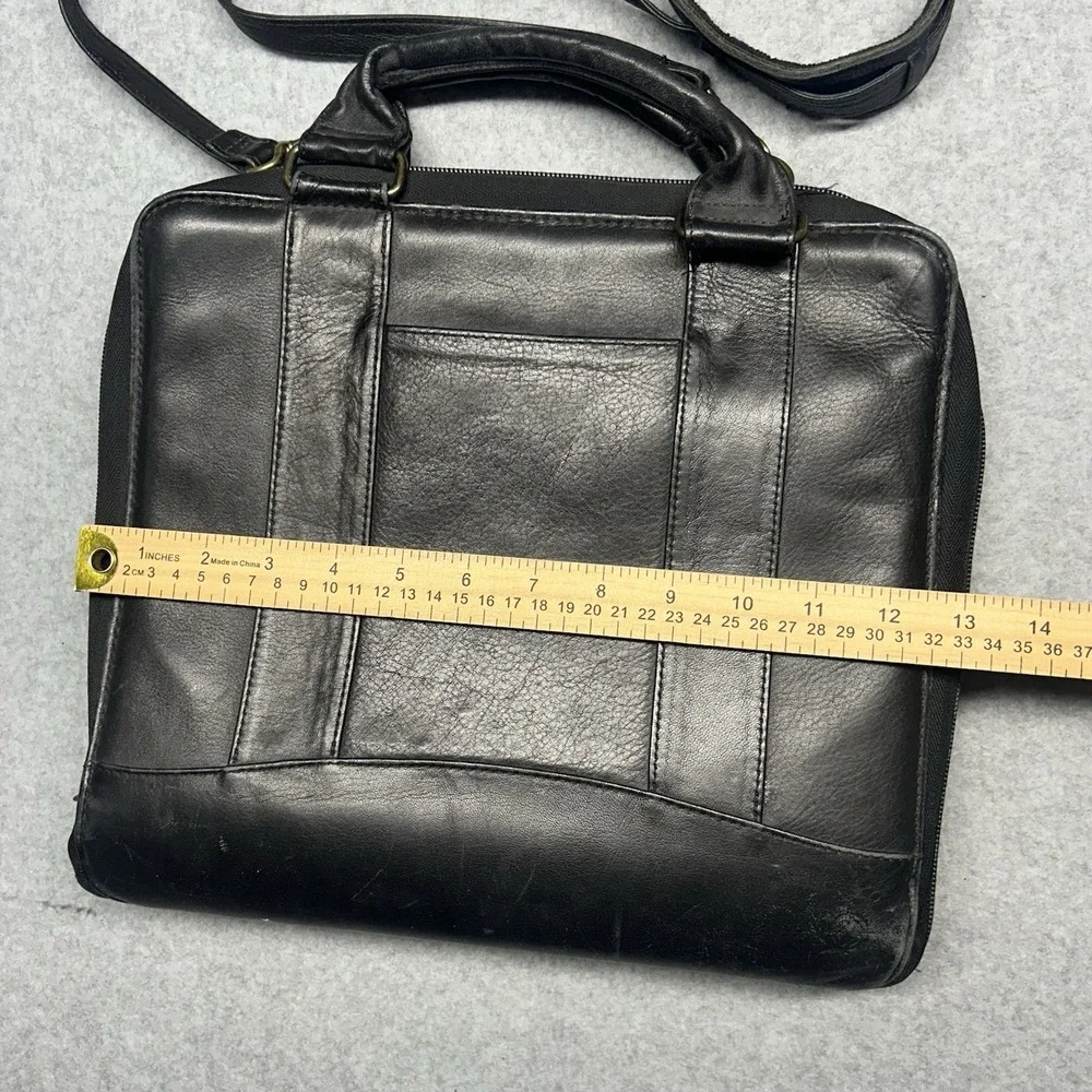 Franklin Covey Leather Vintage Planner Space-maker Zipper Binder Black